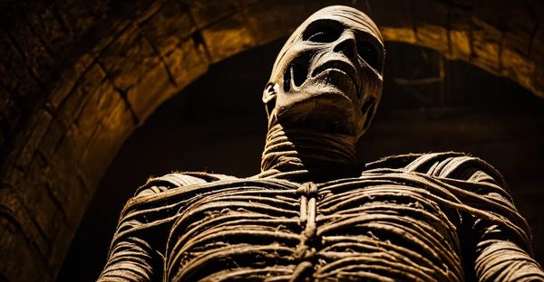 Location momie résine halloween : décoration effrayante à louer